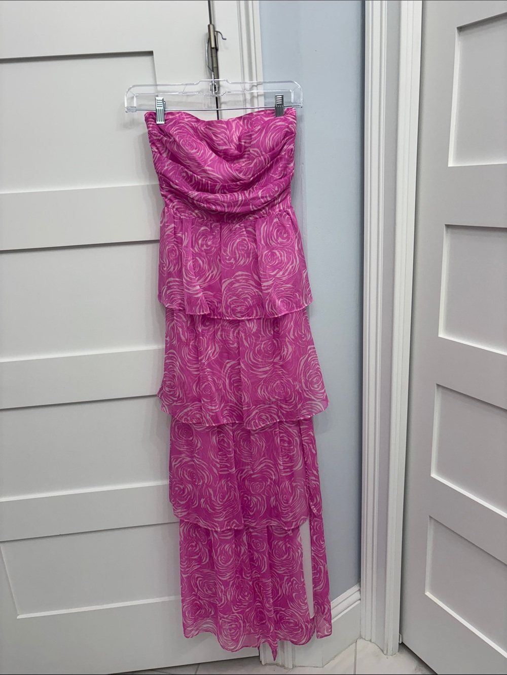 Amanda Uprichard Gaston Strapless Tiered Dress